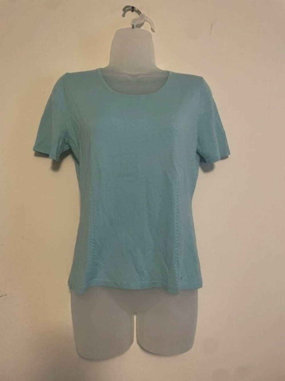 Rena Lange Knit Short Sleeve Top Blue